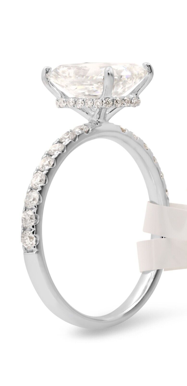2.51 TCW 14K White Gold Lab Grown Radiant Diamond Engagement Ring