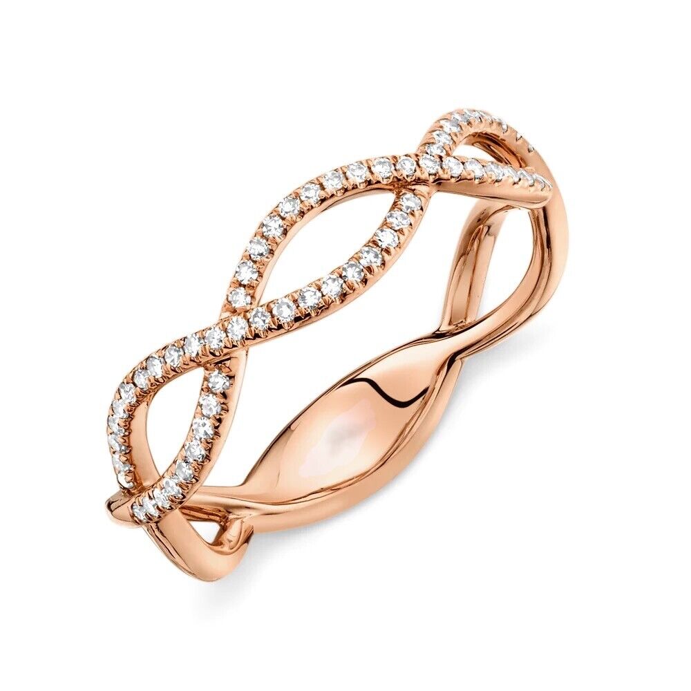 14K Gold Diamond Infinity Ring