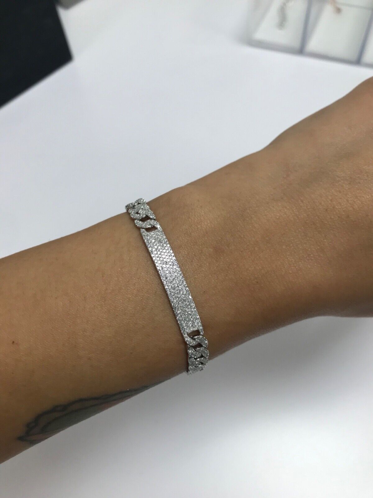 14K Gold Diamond Chain Link Bracelet
