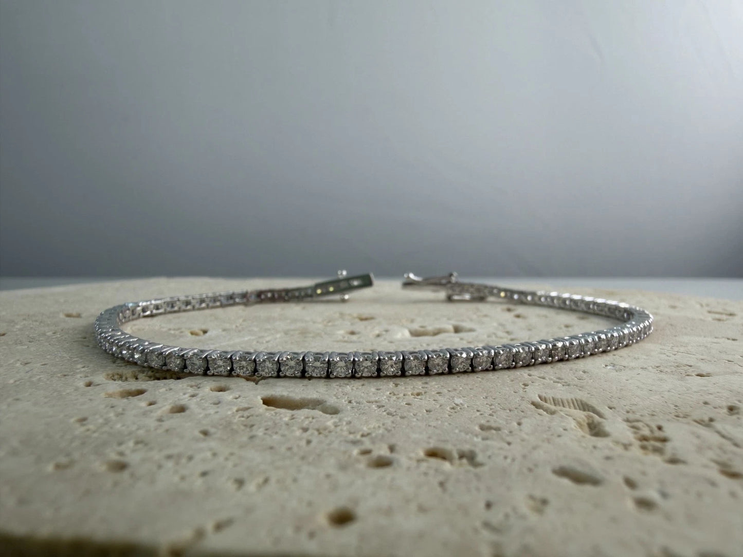 Lab Created Diamond Tennis Bracelet 14K White Gold 2.58 CTW