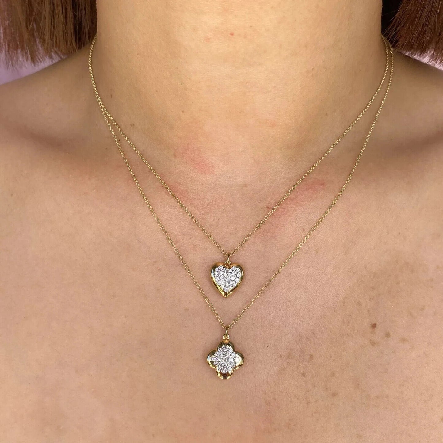 14K Gold Diamond Heart Necklace