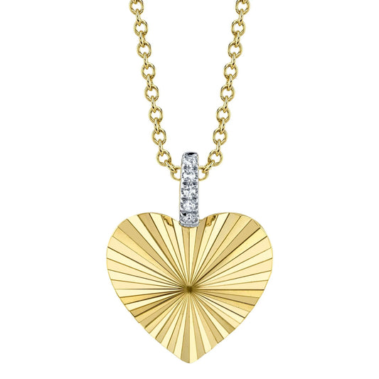 14K Gold Diamond Heart Necklace