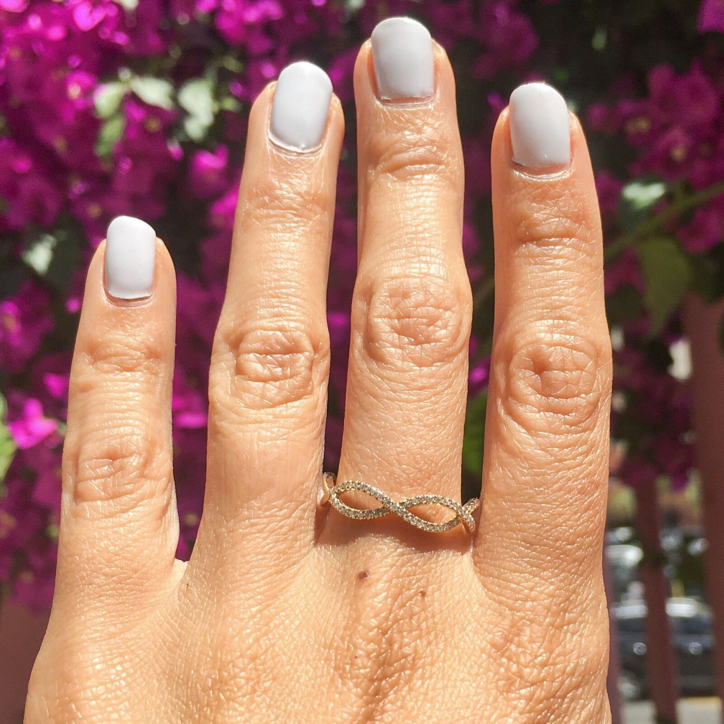14K Gold Diamond Infinity Ring