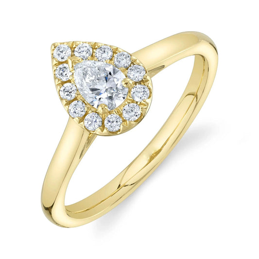 14K Gold Pear Cut Diamond Ring