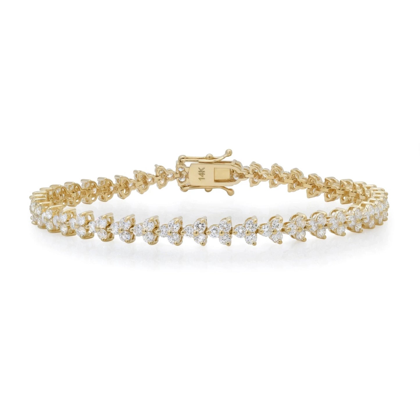 Lab Created Diamond Bracelet 14K Yellow Gold 4.30 CTW Round Cut