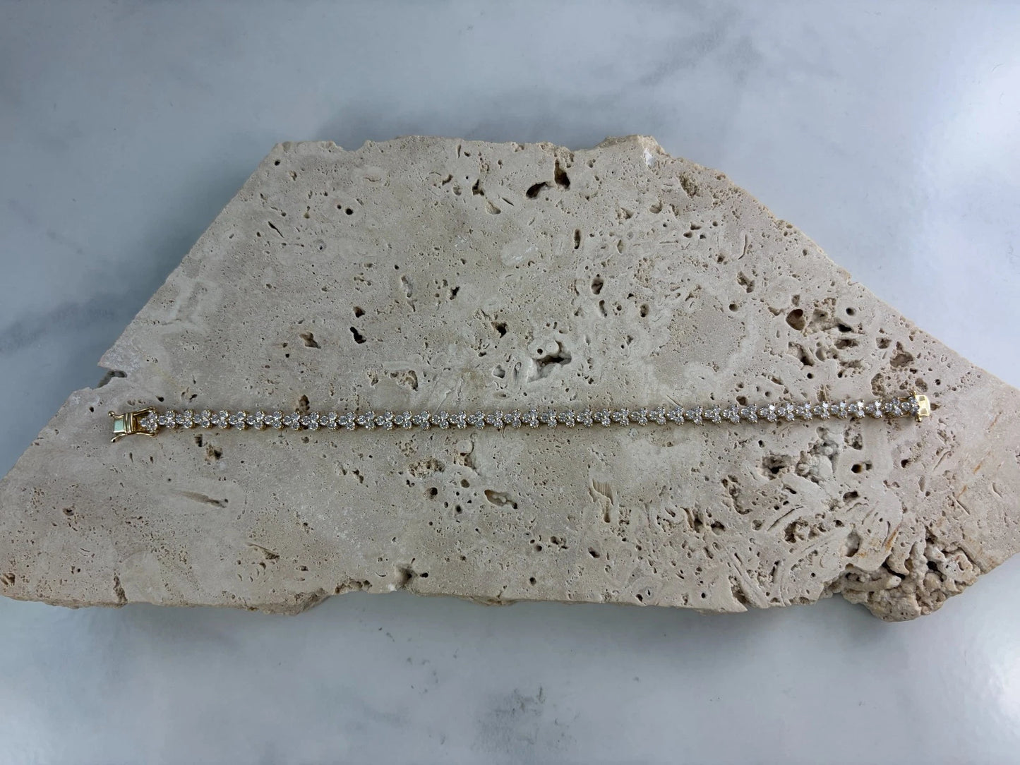 Lab Created Diamond Bracelet 14K Yellow Gold 4.30 CTW Round Cut