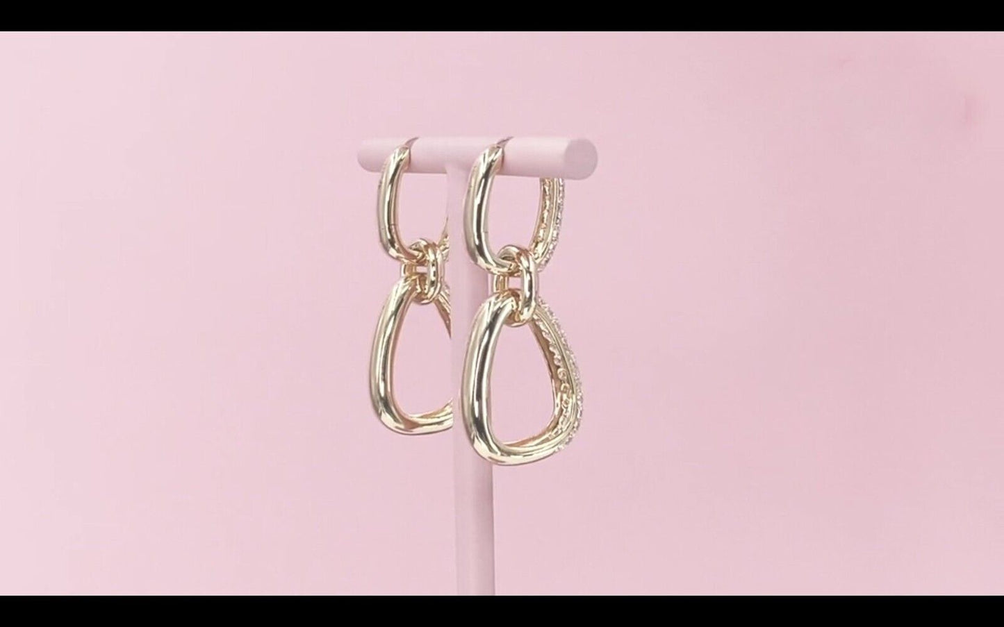 14K Gold Diamond Huggie And Drop Earrings