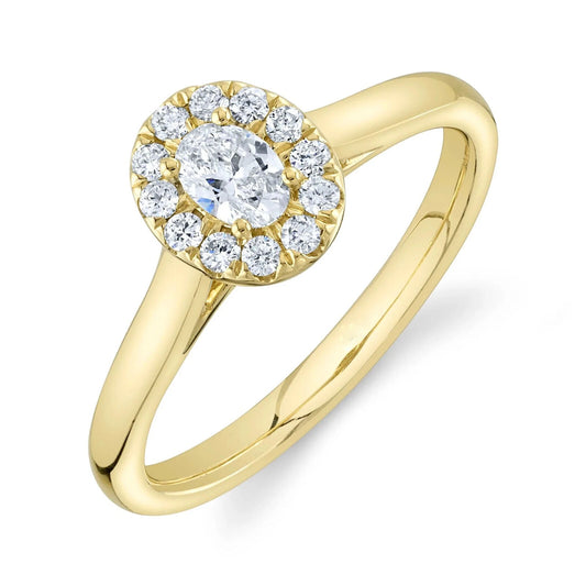 14K Gold Oval Cut Diamond Engagement Ring