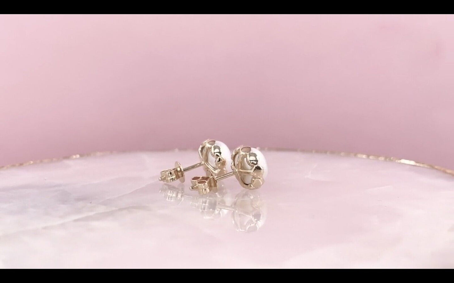 14K Gold Cultured Pearl Stud Earrings