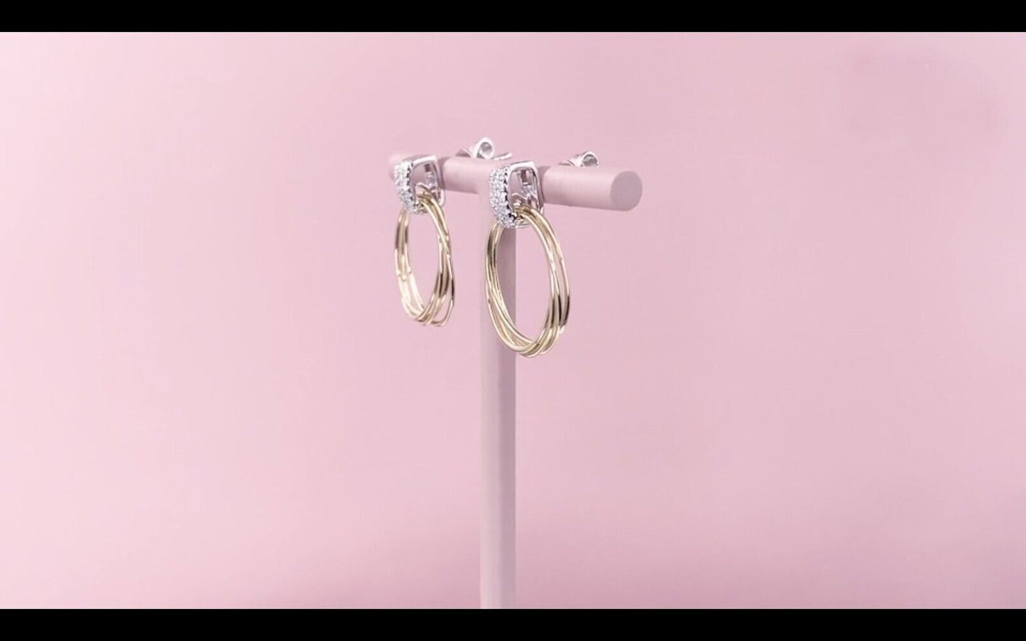 14K Gold Diamond Oval Earrings