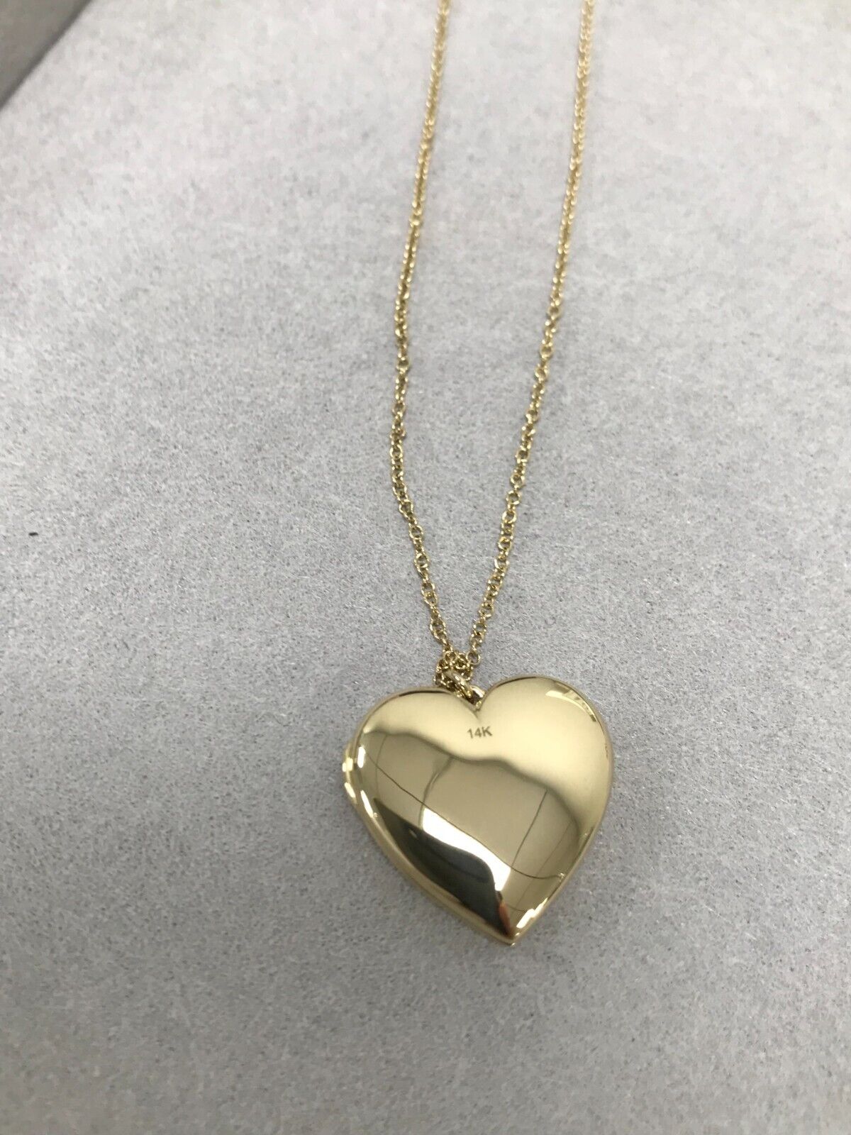 14K Gold Diamond Heart Locket Necklace
