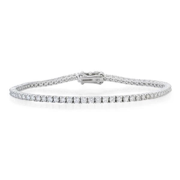 Lab Created Diamond Tennis Bracelet 14K White Gold 2.58 CTW