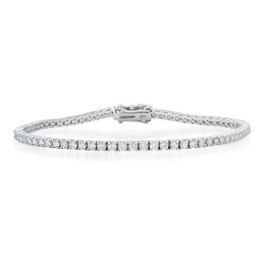 Lab Created Diamond Tennis Bracelet 14K White Gold 2.58 CTW