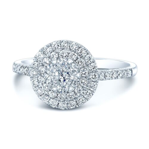 14K Gold 0.60 CT Diamond Double Halo Ring