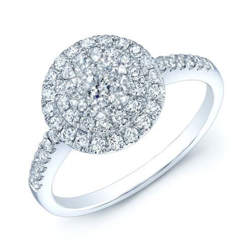 14K Gold 0.60 CT Diamond Double Halo Ring