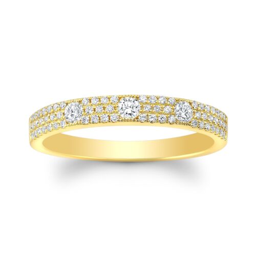 14K Gold 0.37 CT Floating Diamond Band Ring