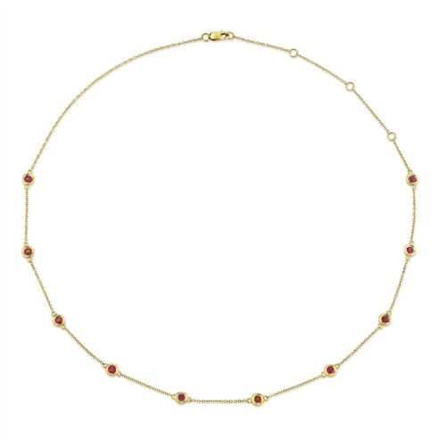14K Gold 0.86 CT Ruby By The Yard Necklace