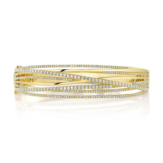 14K Gold Diamond Bangle