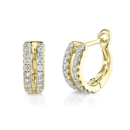 14K Gold 0.46 CT Diamond Huggie Earrings