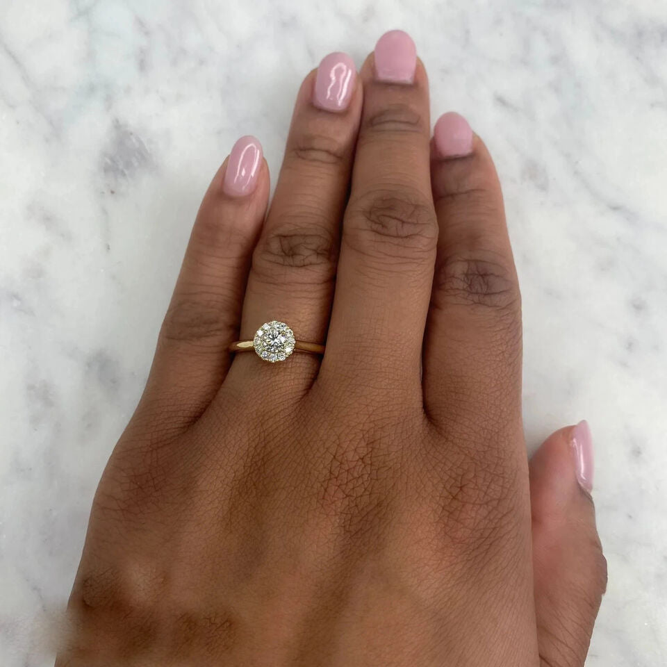 14K Gold Round Diamond Ring