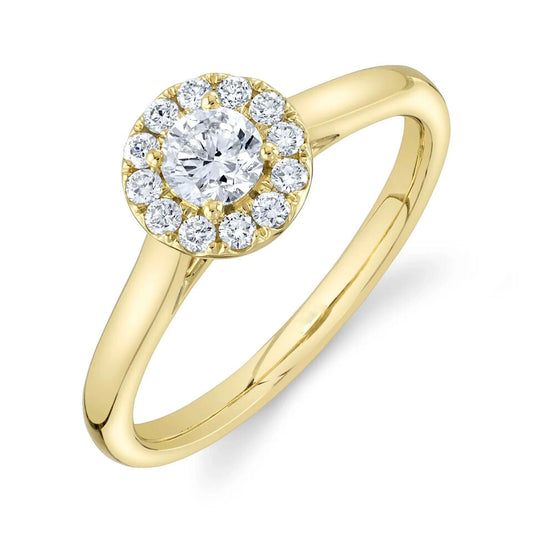 14K Gold Round Diamond Ring
