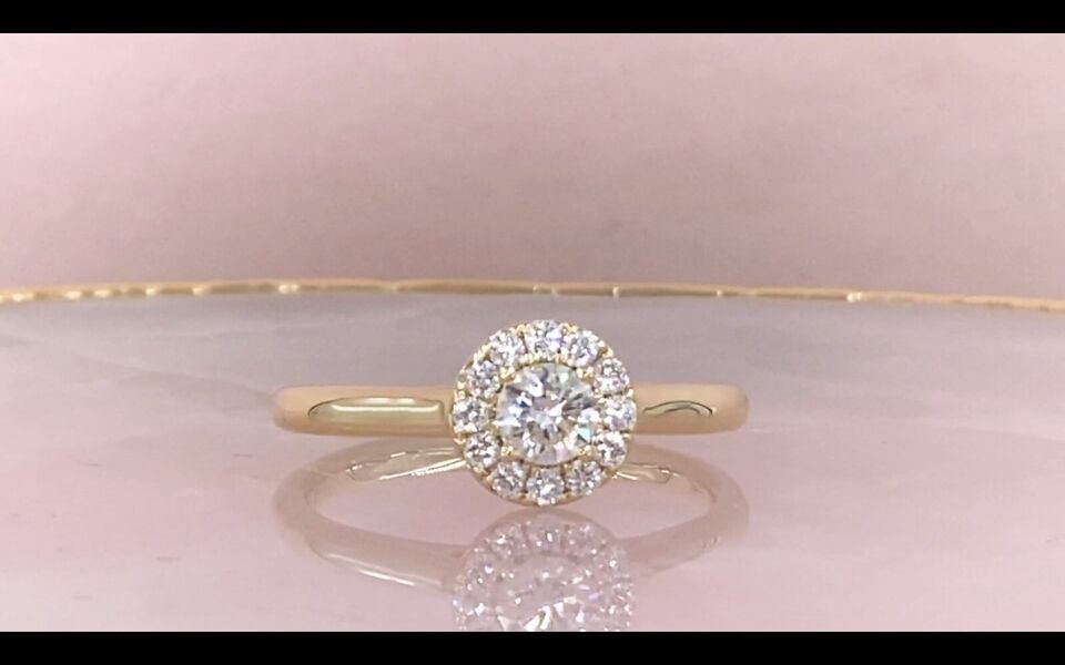 14K Gold Round Diamond Ring