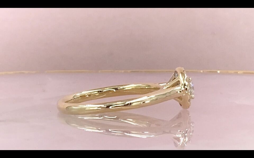 14K Gold Round Diamond Ring