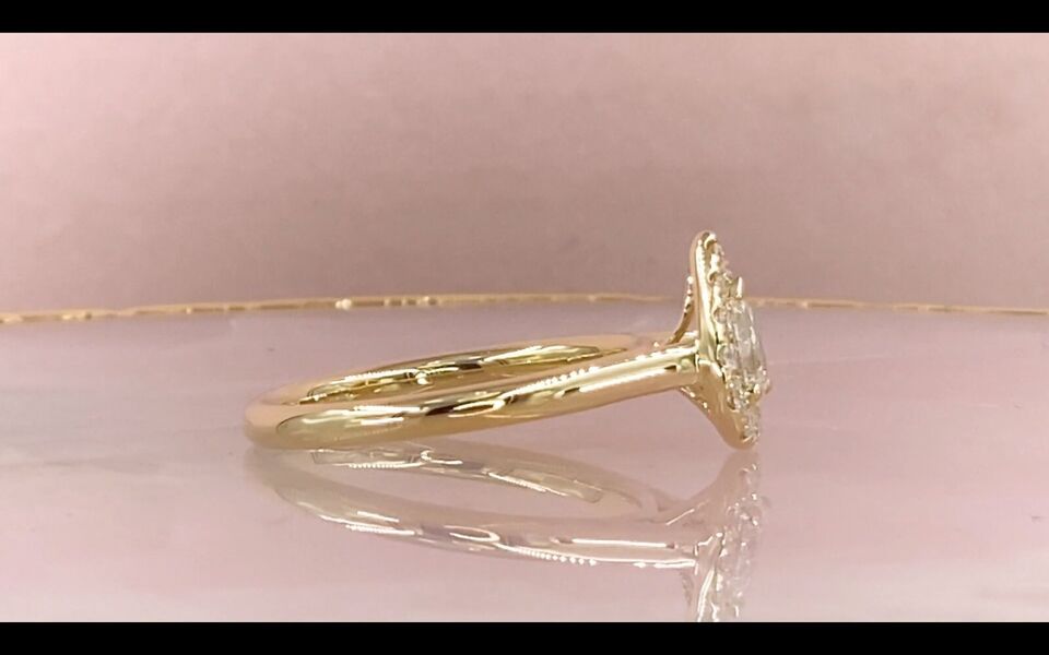 14K Gold Pear Cut Diamond Ring