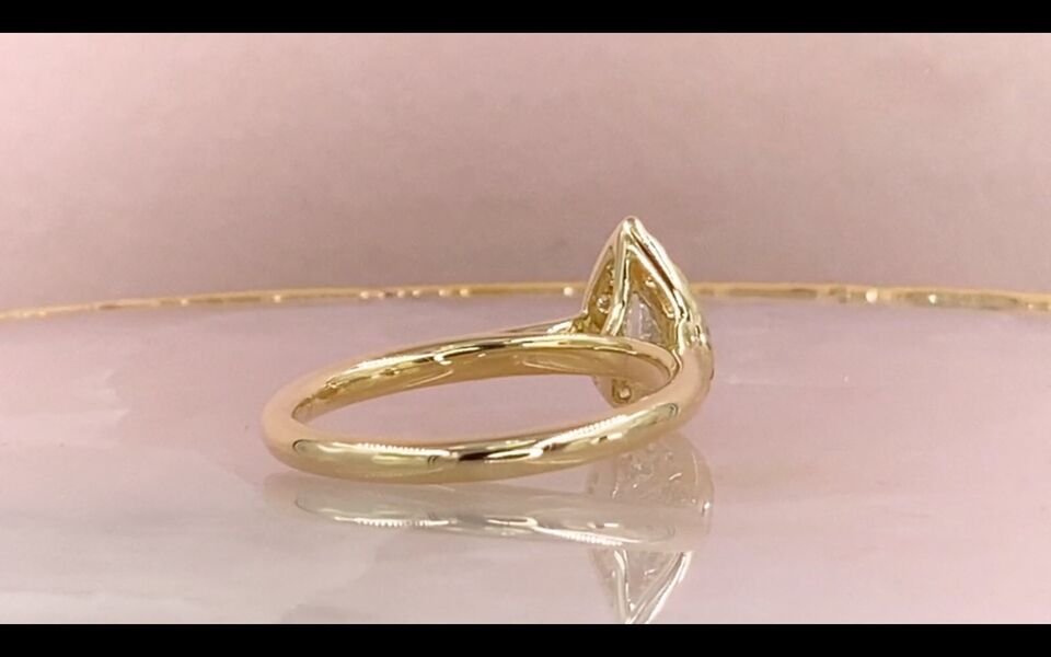 14K Gold Pear Cut Diamond Ring