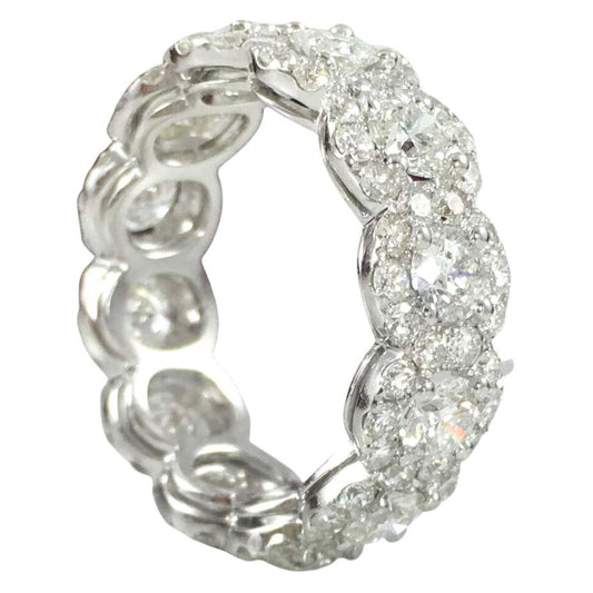 4.12 TCW Halo Eternity Diamond White Gold Engagement Band