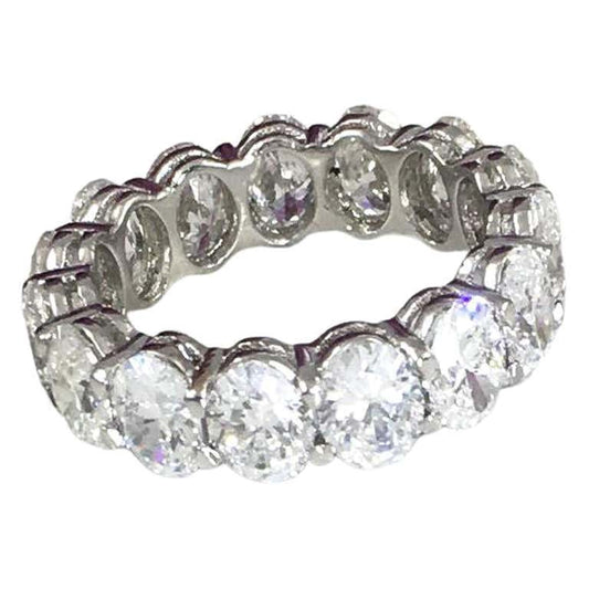 7.3 TCW Eternity Oval Diamond White Gold Engagement Band