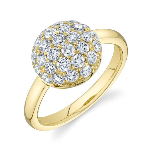 14K Gold 1.27 CT Diamond Circle Ball Ring