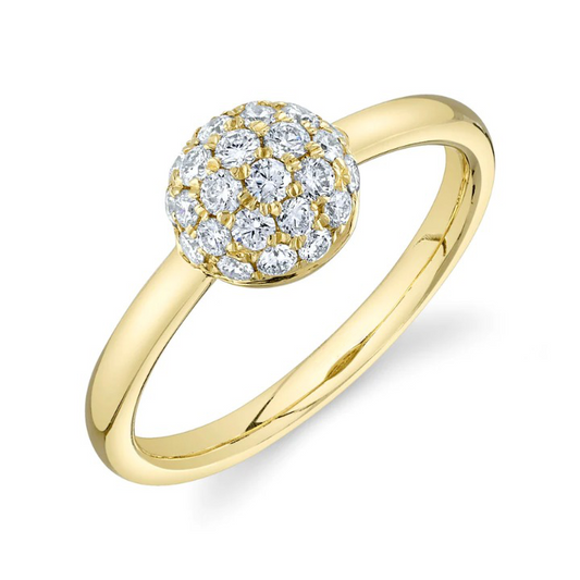14K Gold 0.51 CT Diamond Circle Ball Ring