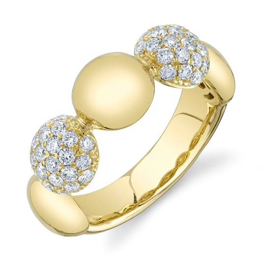 14K Gold 0.90 CT Diamond Pave Circle Ring