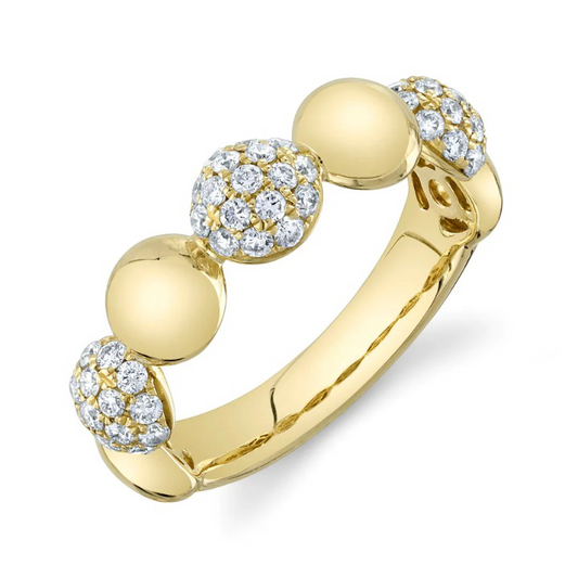 14K Gold 0.65 CT Diamond Pave Circle Ring