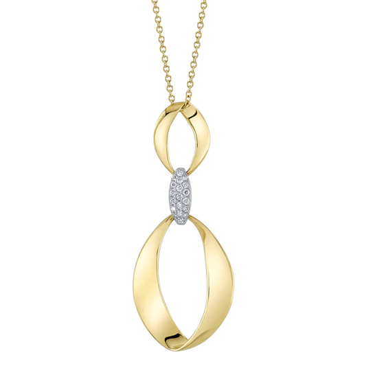 14K Gold Diamond Mobius Necklace