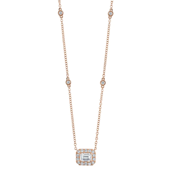 14K Gold Diamond By The Yard Station Necklace