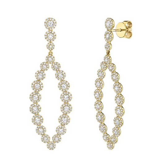 14K Gold 2.95 CT Diamond Earrings