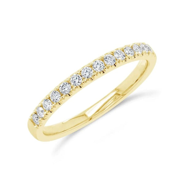 18K Gold 0.31CT  Women's Natural Round Cut Diamond Wedding Band Ring 2.5 MM