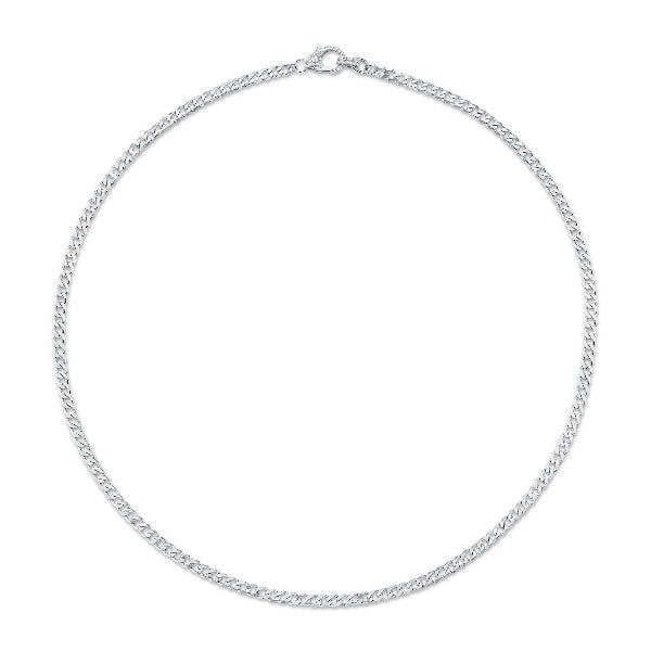 14K Gold 0.27CT Womens Diamond Cuban Link Chain Necklace Lobster