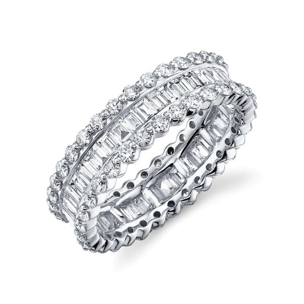 14K Gold 1.21 CT Baguette Diamond Eternity Ring Channel Set  Natural Certified