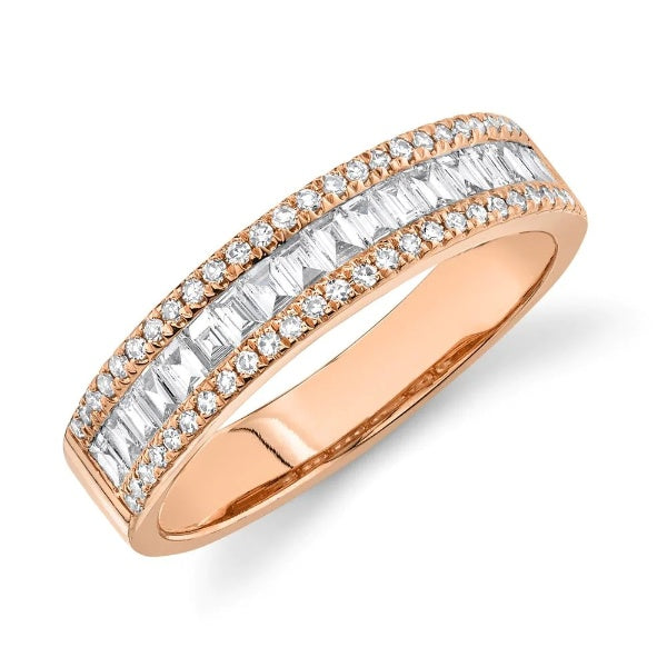14K Gold 0.55 CT Baguette Diamond Wedding Ring Anniversary Band Natural
