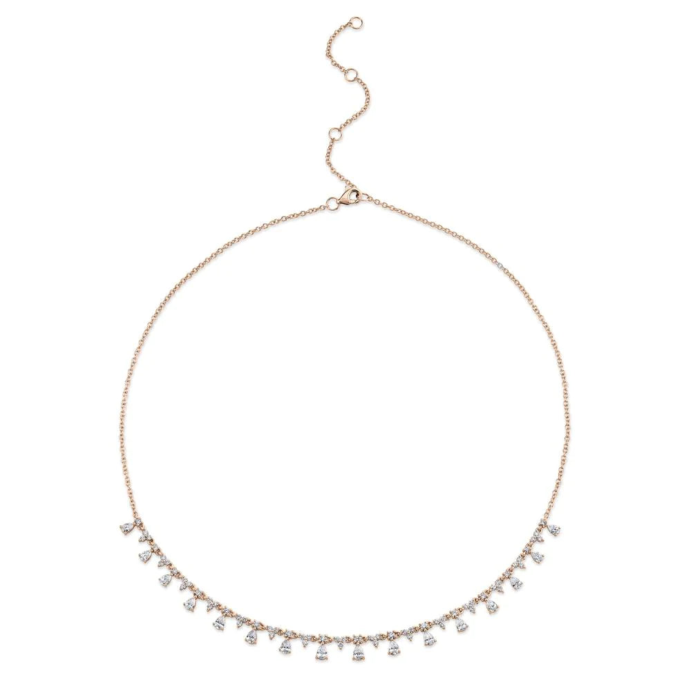 14K Gold 2.12CT Pear Cut Diamond Shaker Necklace Certified Natural Dangle