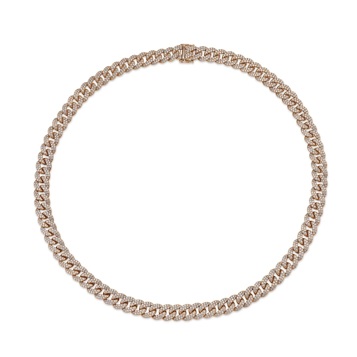 14K Gold 11.53 CT Diamond Cuban Chain Link S Necklace 16" Pave Set Natural