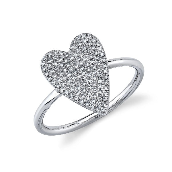 14K Gold 0.26 CT Diamond Heart Ring Round Cut Natural Cocktail Statement 7