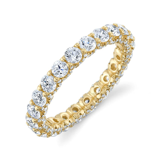 14K Gold 2.38 CT Diamond Hidden Halo Eternity Ring