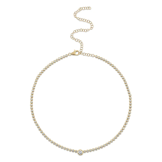 14K Gold Diamond Tennis Necklace