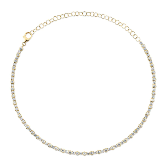 14K Gold Diamond Tennis Necklace