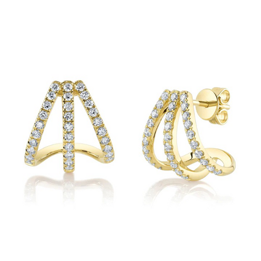14K Gold Diamond Push Back Earrings