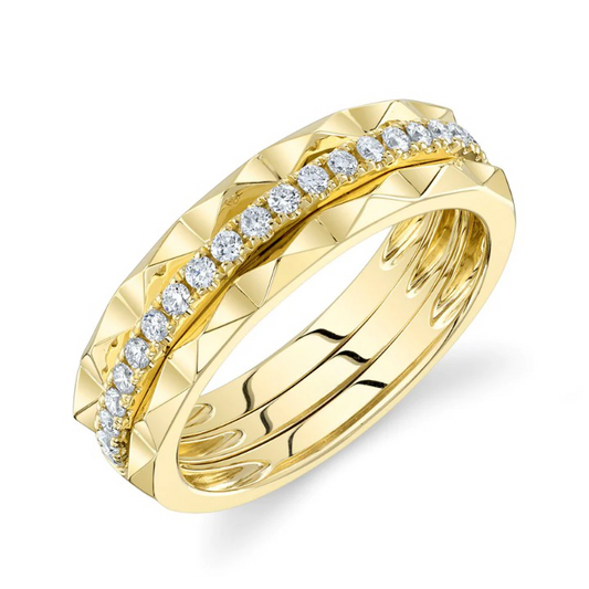 14K Gold Diamond Spike Ring